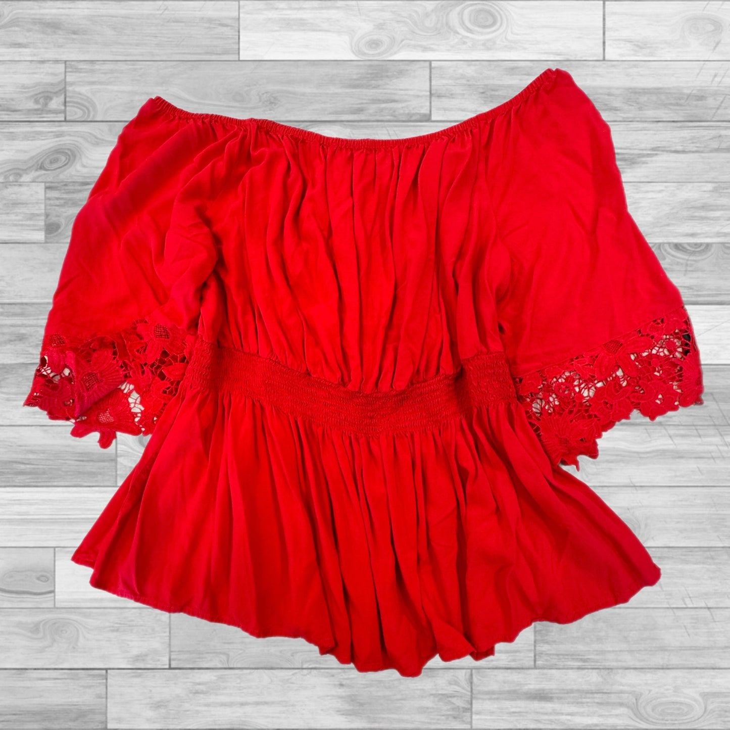 Red Top Short Sleeve Lane Bryant, Size 4x