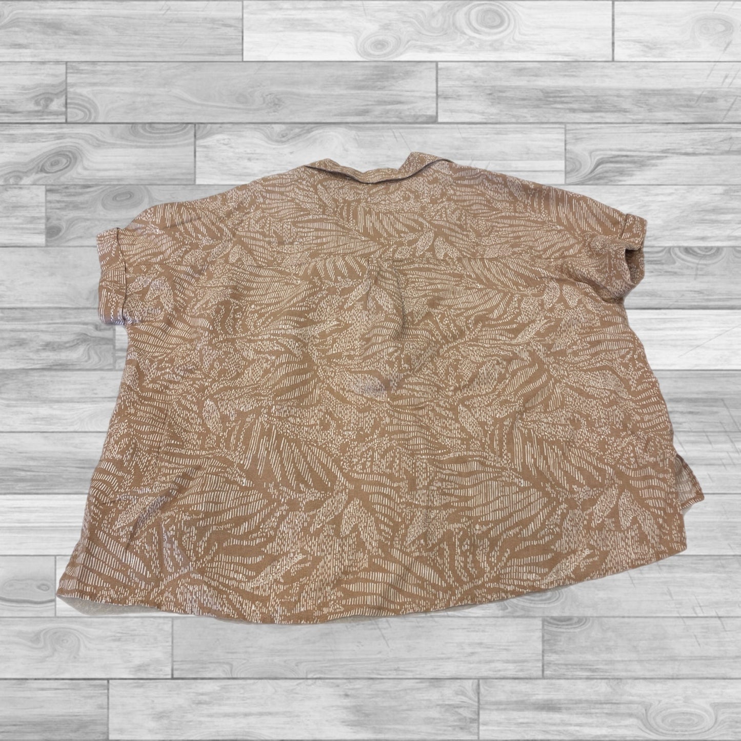 Brown & Cream Top Short Sleeve Sigrid Olsen, Size L