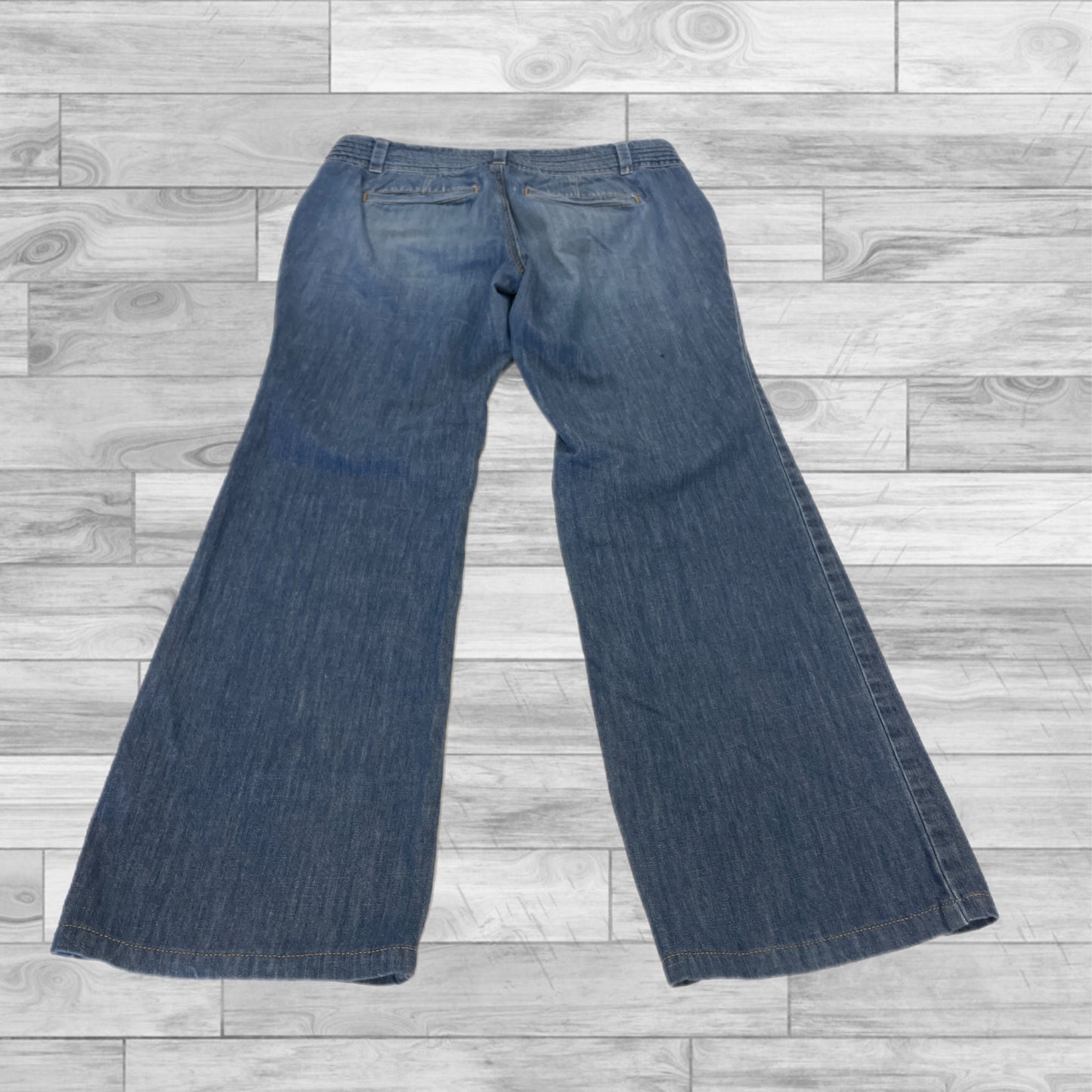 Jeans Wide Leg By Loft In Blue Denim, Size: 4petite