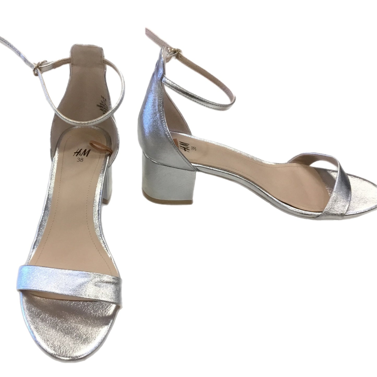 Shoes Heels Block By H&m In Silver, Size: 7