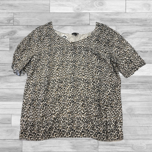 Top Short Sleeve By Talbots In Leopard Print, Size: L