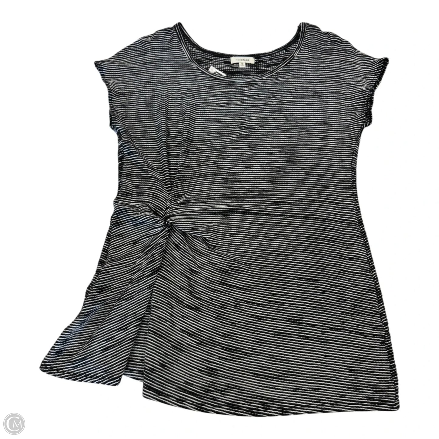 Top Short Sleeve By Max Studio In Black & White, Size: Xl