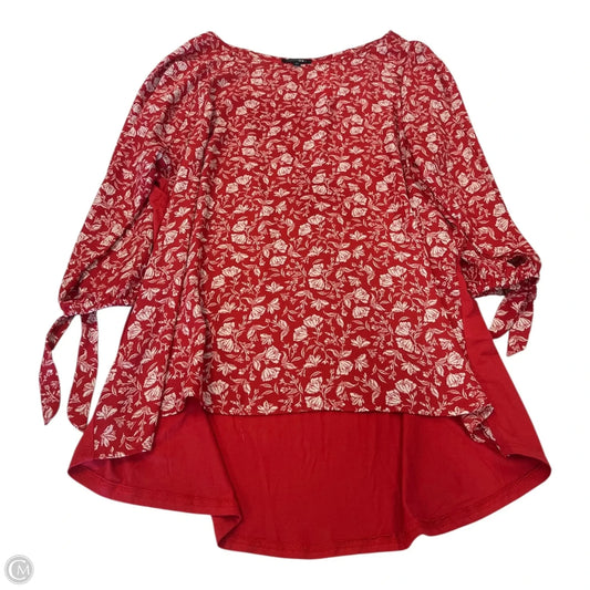 Top Long Sleeve By Papermoon In Red, Size: 2x