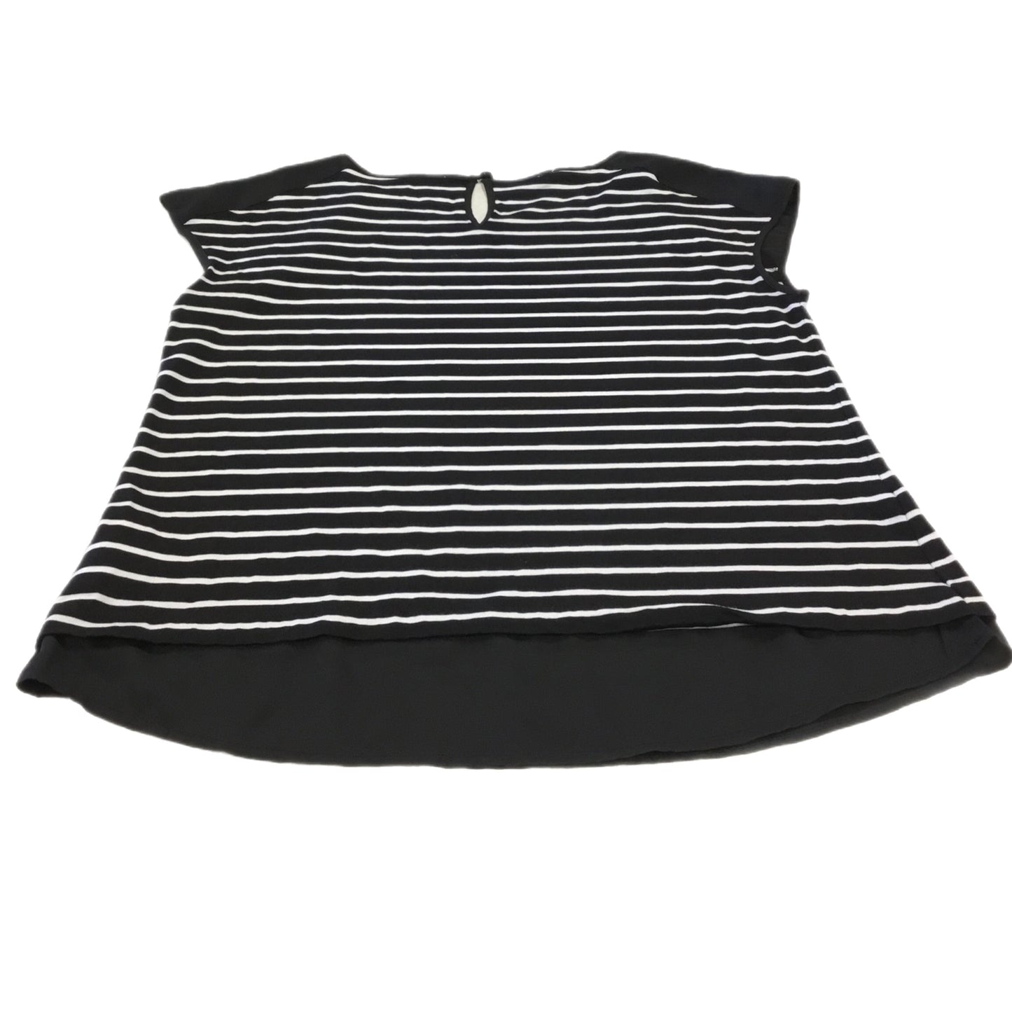 Top Short Sleeve By Anne Klein In Black White, Size: L