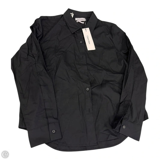 Top Long Sleeve By Calvin Klein In Black, Size: L