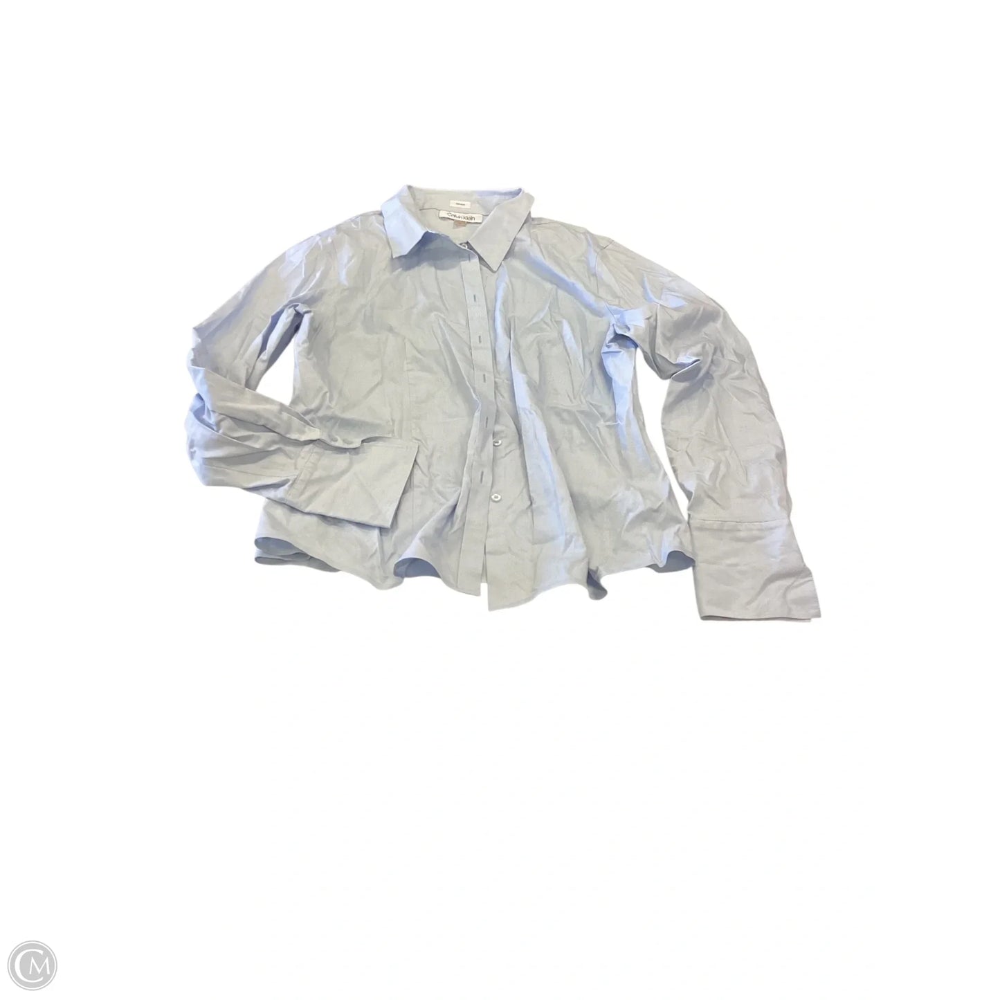 Top Long Sleeve By Calvin Klein In Blue, Size: L