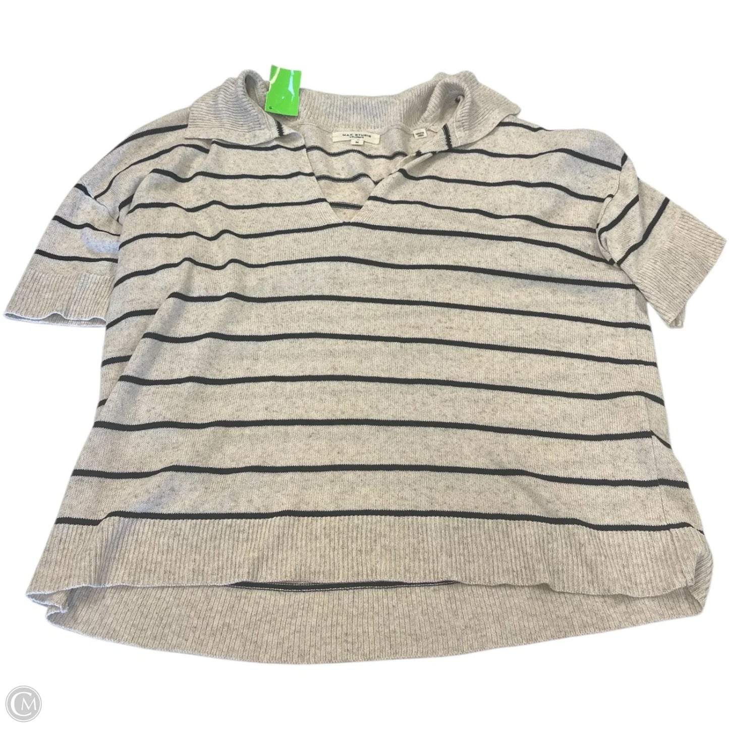 Top Short Sleeve By Max Studio In Striped Pattern, Size: M
