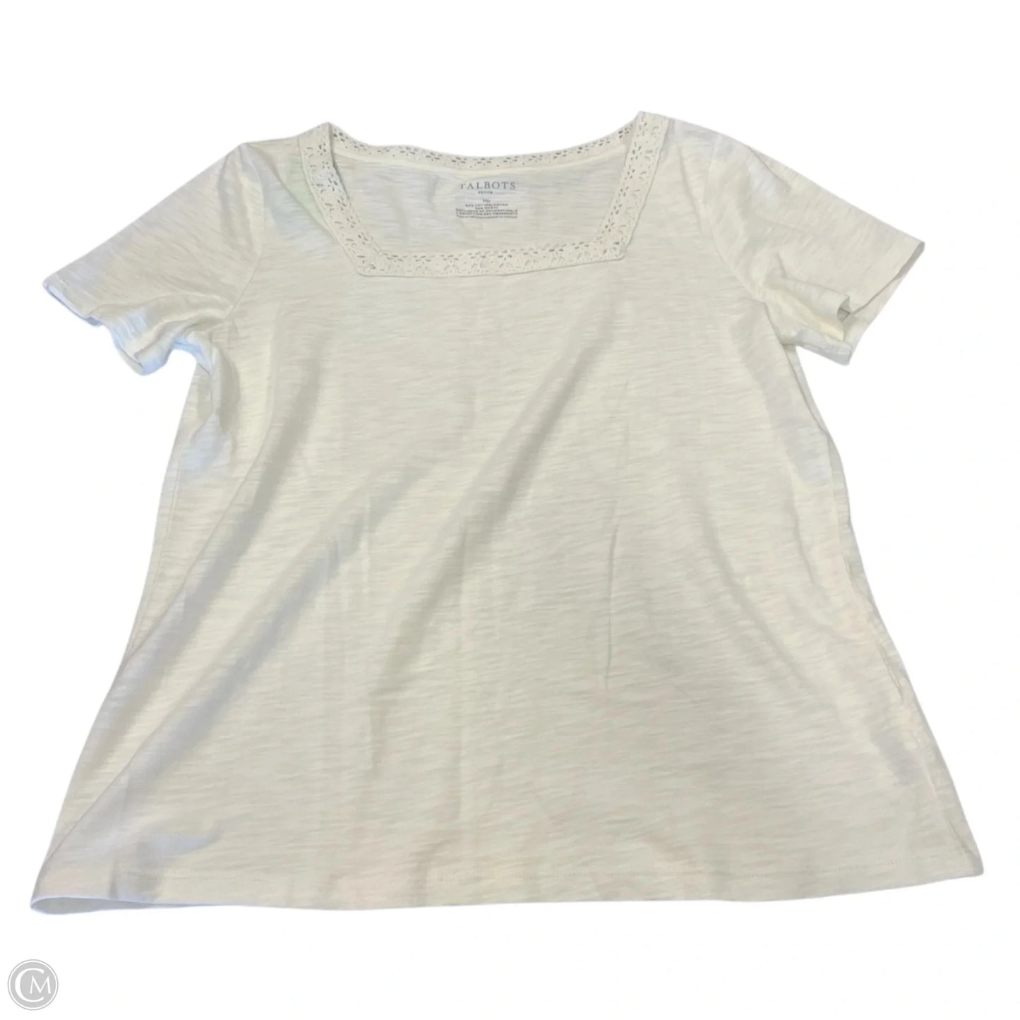 Top Short Sleeve By Talbots In Cream, Size: Mp