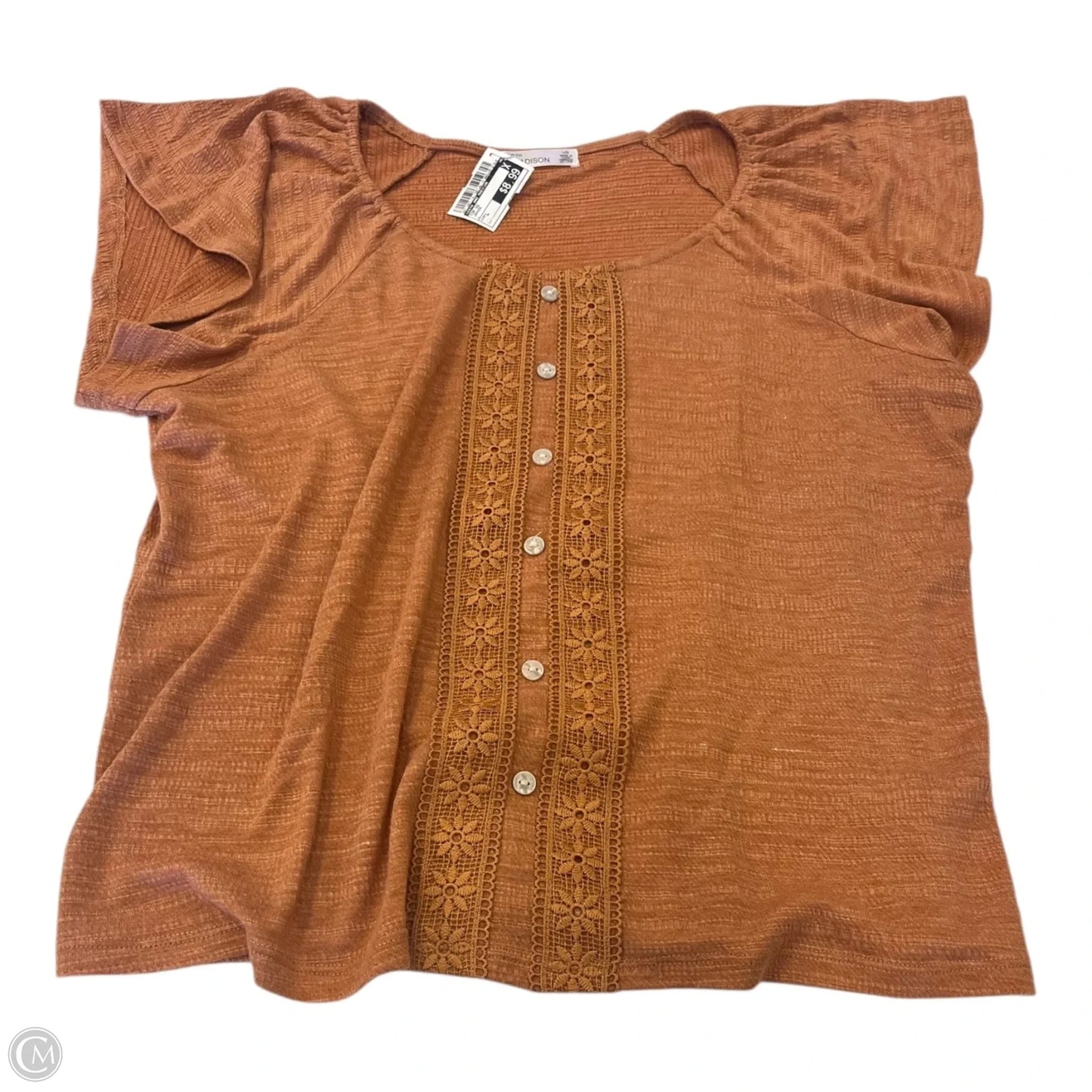Top Short Sleeve By 89th And Madison In Orange, Size: L