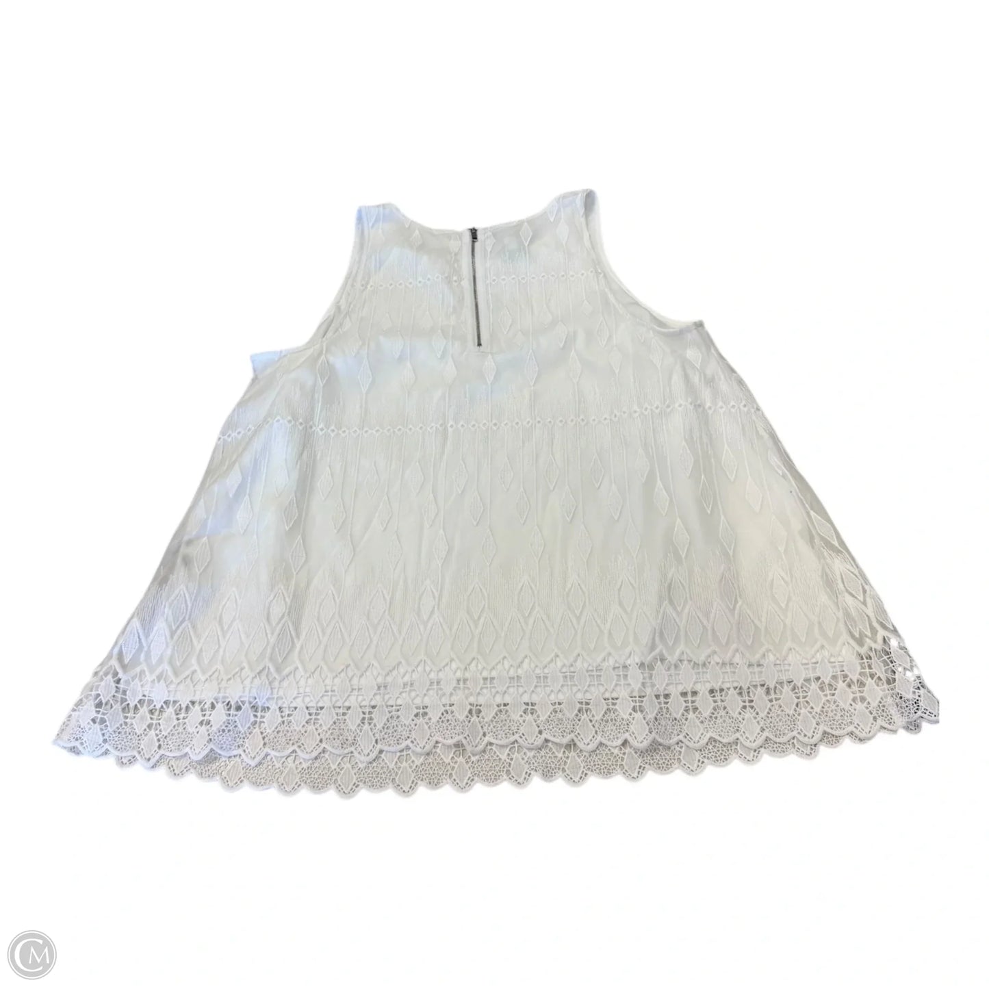 Top Sleeveless By Alfani In White, Size: 2x
