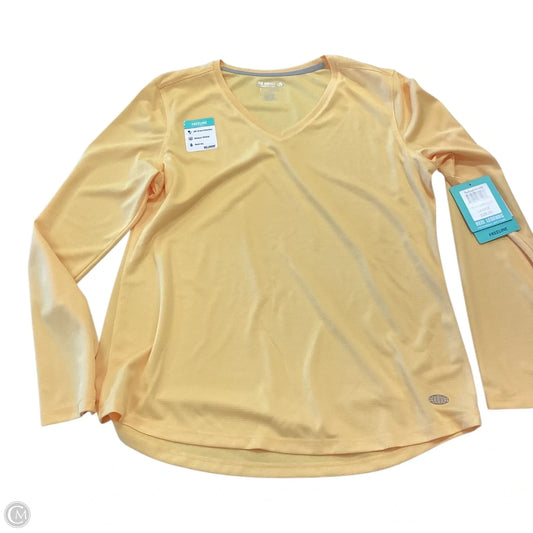 Athletic Top Long Sleeve Collar By Reel Legends In Yellow, Size: L