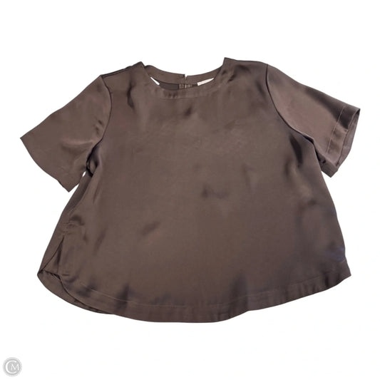 Blouse Short Sleeve By Loft In Brown, Size: M
