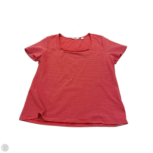 Top Short Sleeve By Liz Claiborne In Striped Pattern, Size: Xl