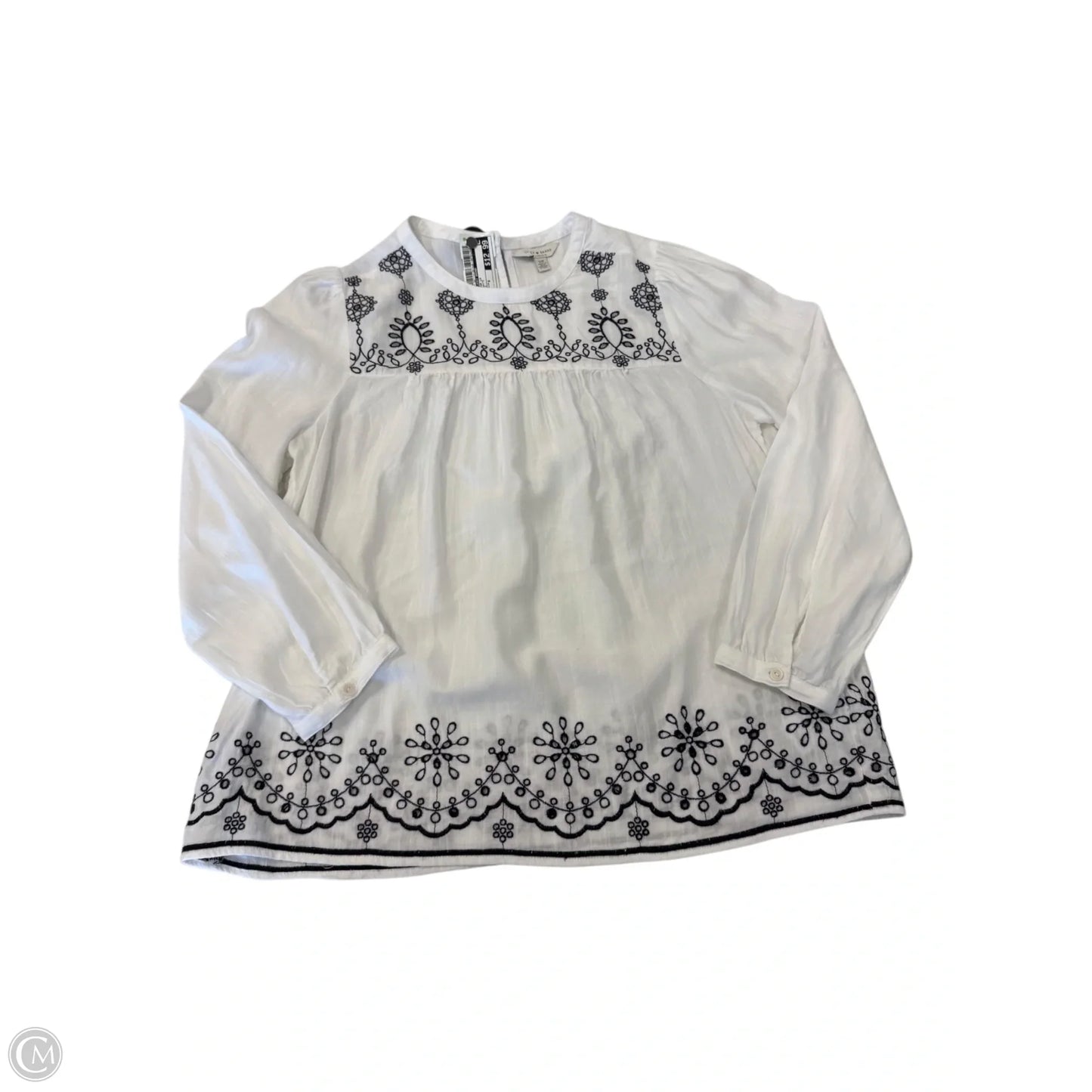 Top Long Sleeve By Lucky Brand In White, Size: S