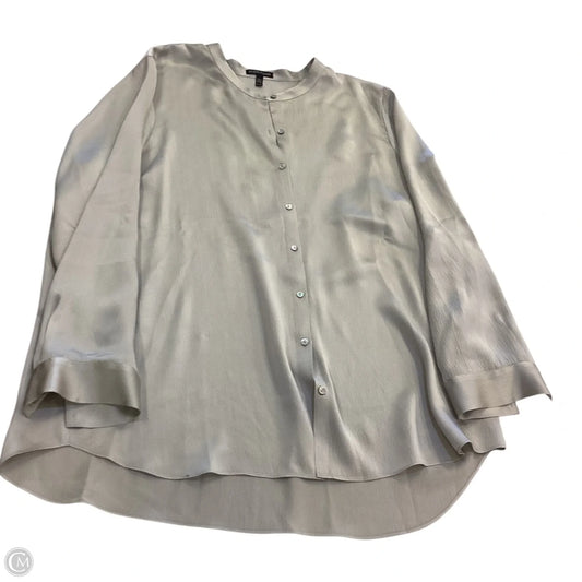 Top Long Sleeve By Eileen Fisher In Silver, Size: Xl