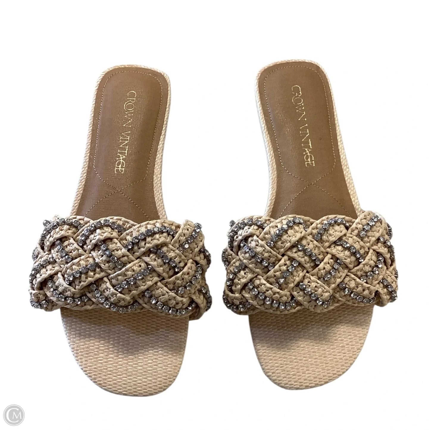 Sandals Flats By Crown Vintage In Cream, Size: 7.5