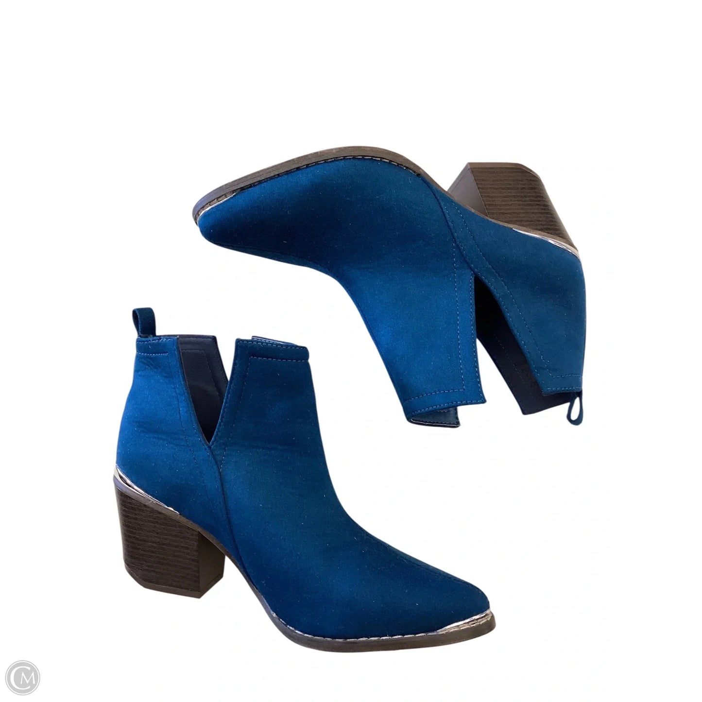 Boots Ankle Heels By Clothes Mentor In Blue, Size: 7.5