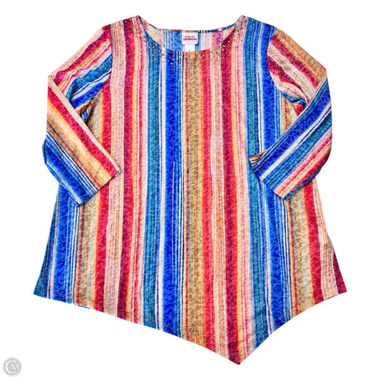Top Long Sleeve By Ruby Rd In Striped Pattern, Size: L