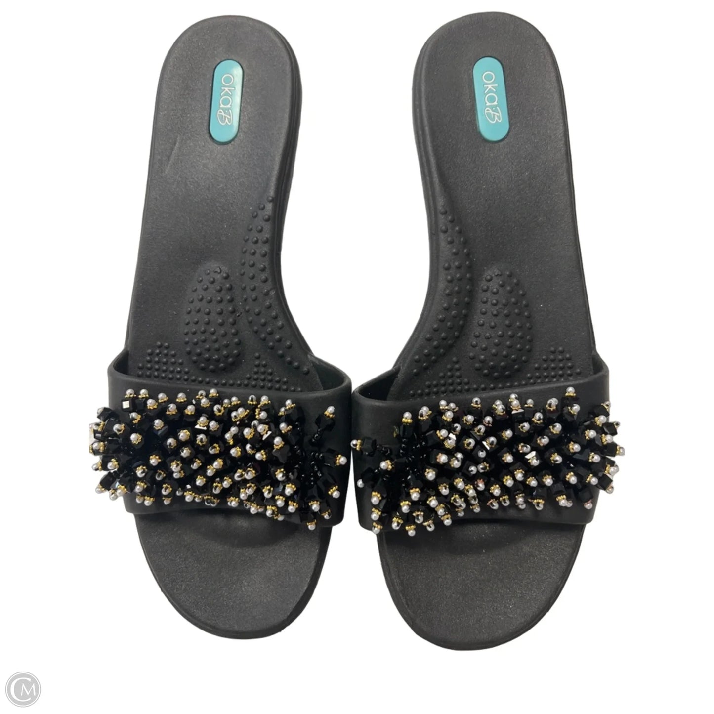 Sandals Flats By Clothes Mentor In Black, Size: 9