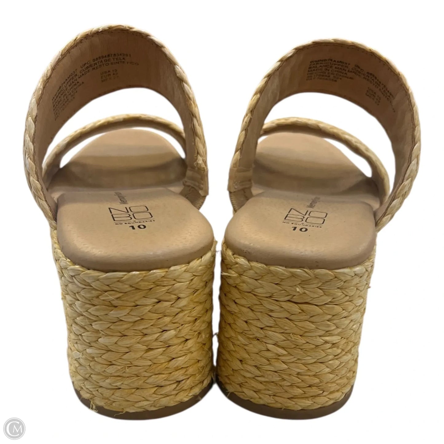 Sandals Heels Platform By No Boundaries In Beige, Size: 10