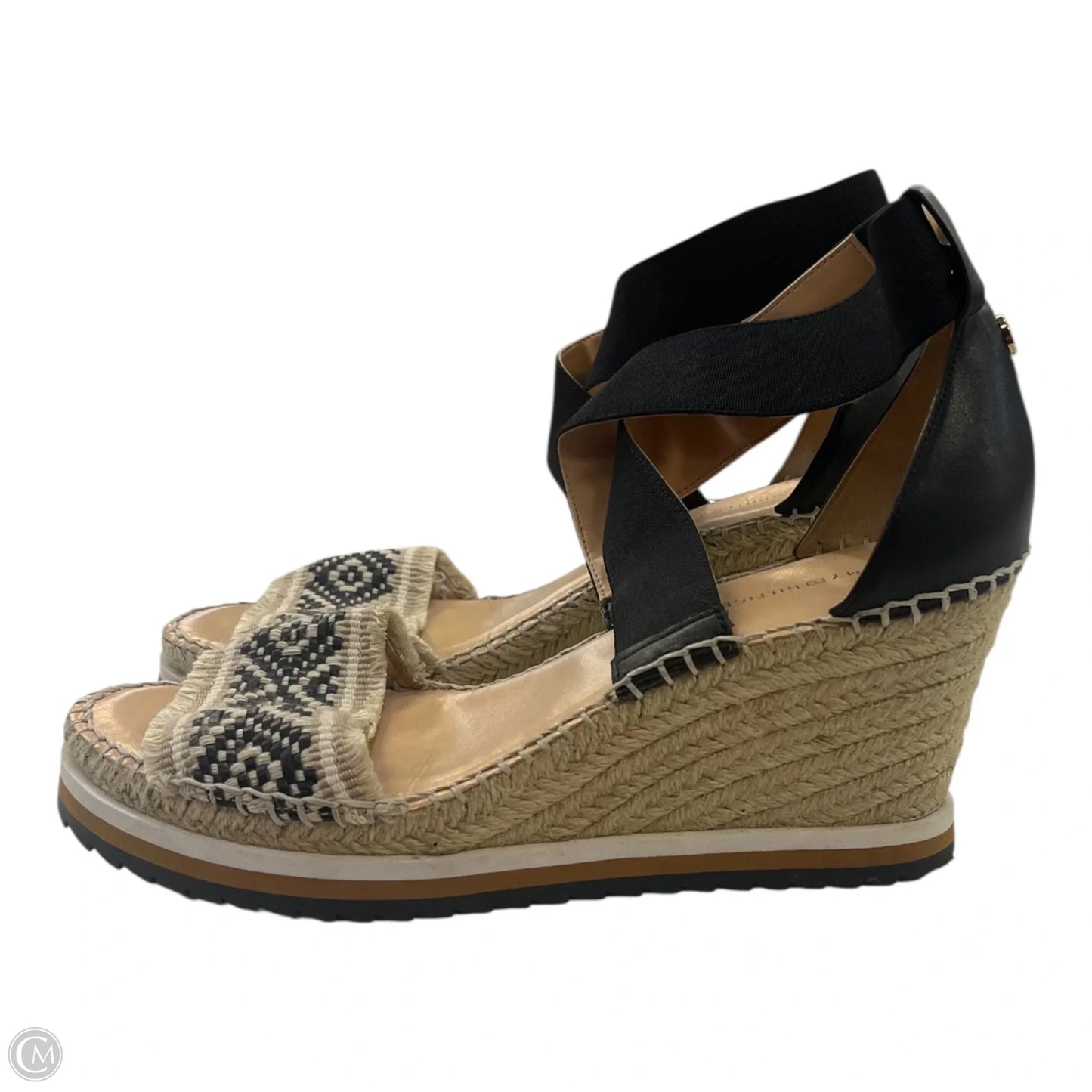 Sandals Heels Wedge By Tommy Hilfiger In Black & Brown, Size: 9