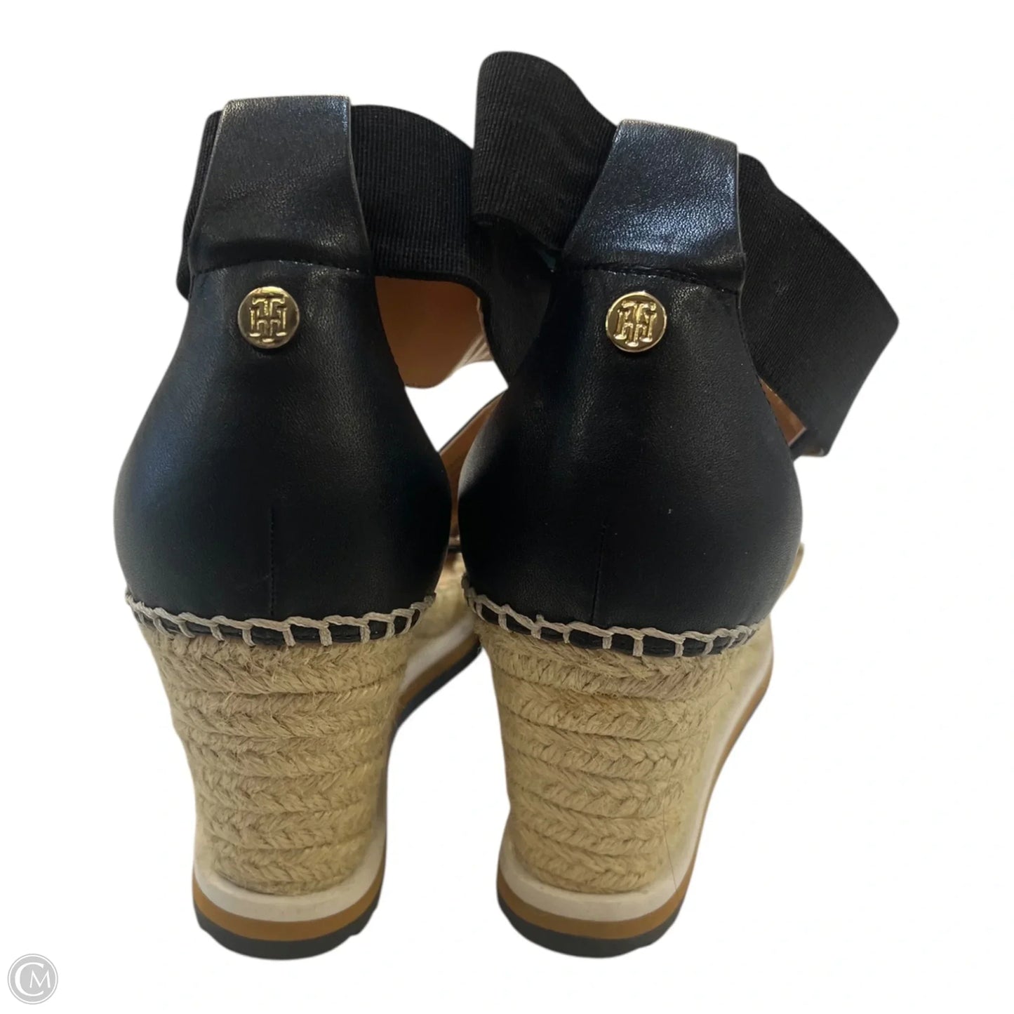 Sandals Heels Wedge By Tommy Hilfiger In Black & Brown, Size: 9