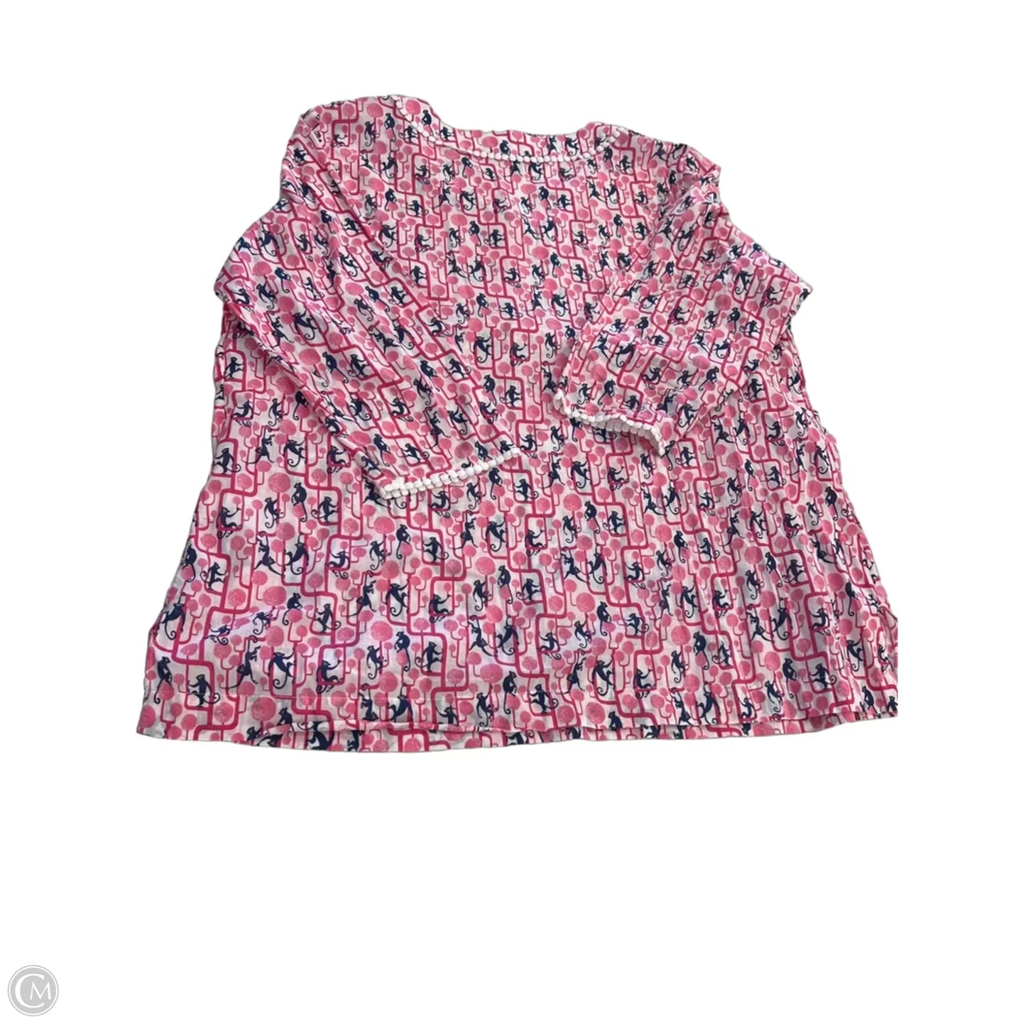 Top Long Sleeve By Talbots In Blue & Pink, Size: 2x