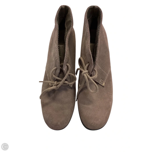 Boots Ankle Heels By Bass In Brown, Size: 8