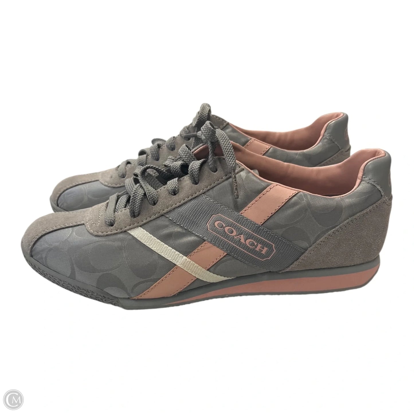 Shoes Designer By Coach In Grey & Pink, Size: 10