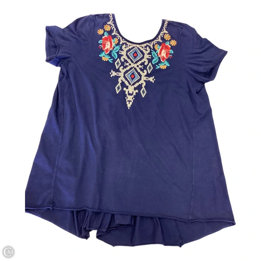 Top Short Sleeve By Johnny Was In Navy, Size: M