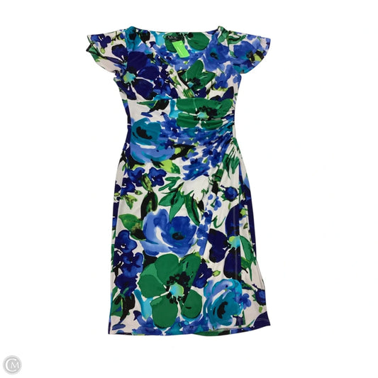 Dress Casual Midi By Lauren By Ralph Lauren In Blue & Green, Size: 4p