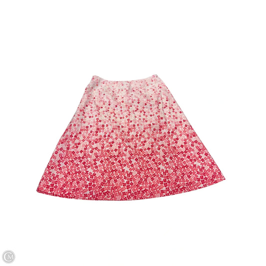 Skirt Midi By Talbots In Pink & White, Size: 8