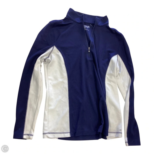 Athletic Top Long Sleeve Collar By Izod In Blue & White, Size: M