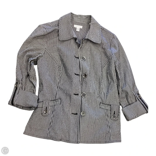 Jacket Shirt By Charter Club In Striped Pattern, Size: M