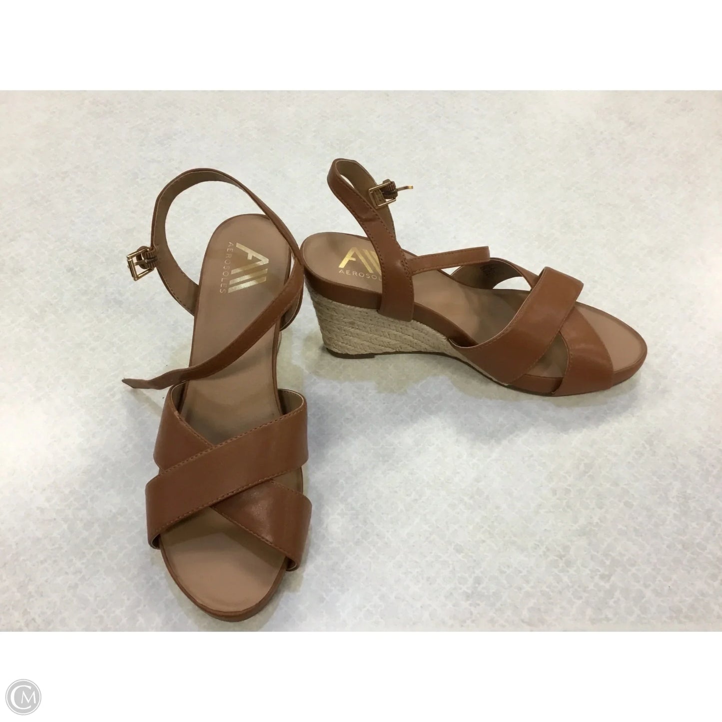 Sandals Heels Wedge By Aerosoles In Tan, Size: 11