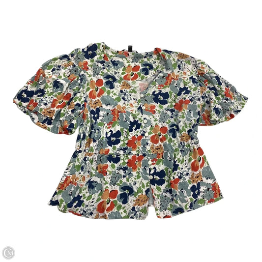 Top Short Sleeve By Lauren By Ralph Lauren In Floral Print, Size: M