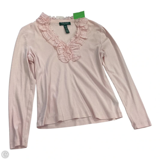 Top Long Sleeve By Lauren By Ralph Lauren In Pink, Size: Mp