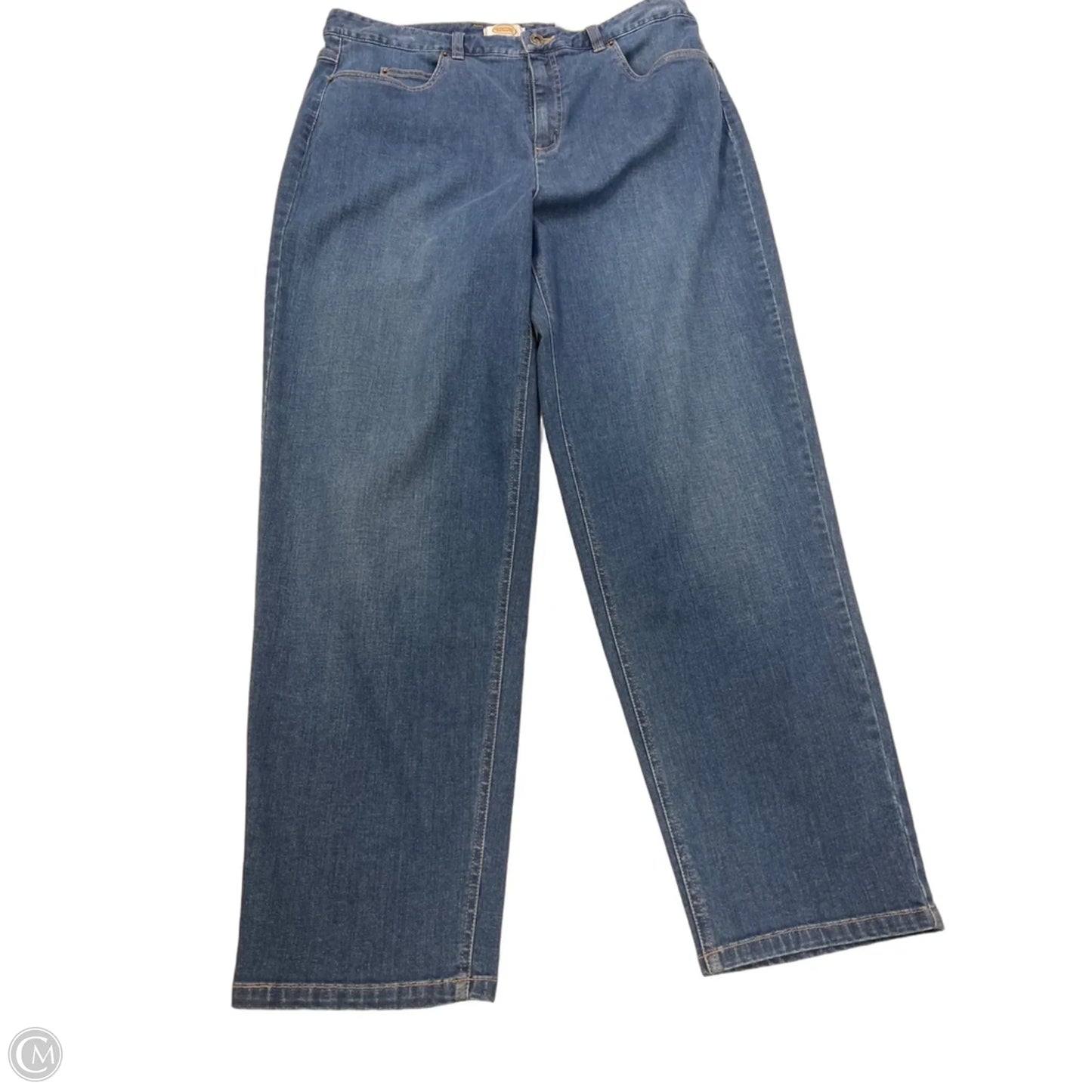 Jeans Straight By Talbots In Blue Denim, Size: 16
