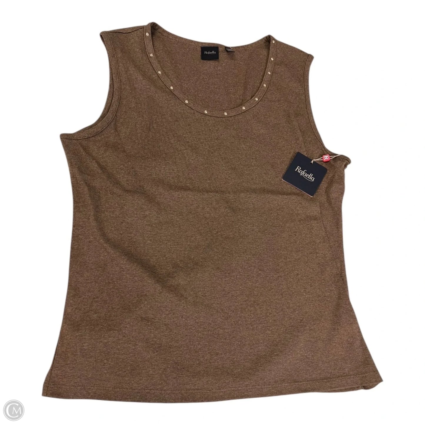 Top Sleeveless By Rafaella In Brown & Gold, Size: Xl