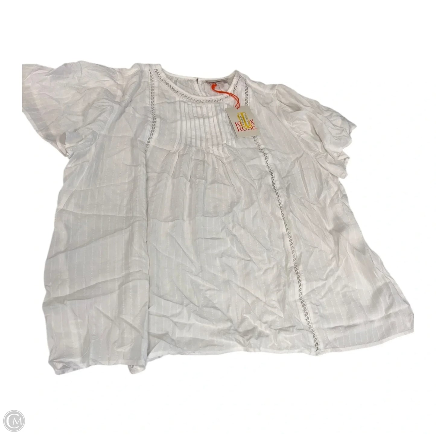 Top Short Sleeve By Knox Rose In White, Size: L