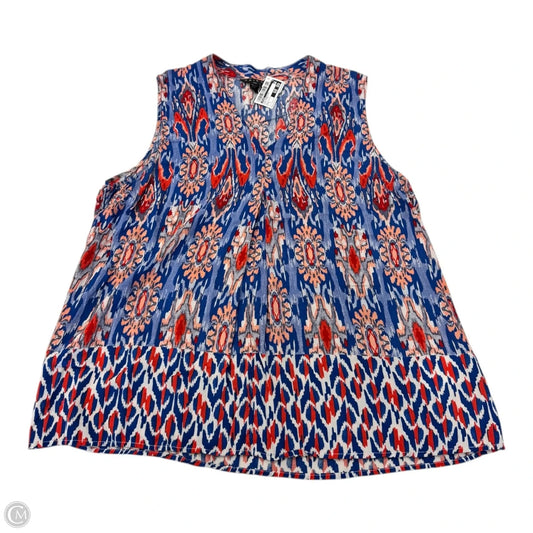 Top Sleeveless By Tribal In Blue & Red, Size: L