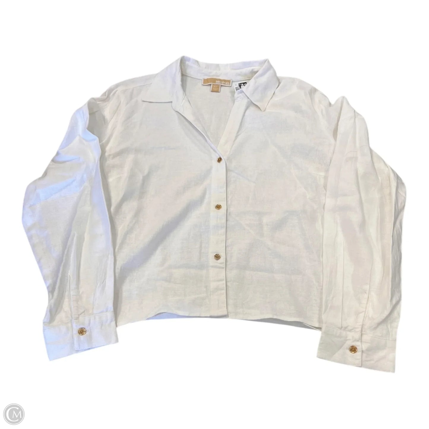 Top Long Sleeve By Michael By Michael Kors In White, Size: L