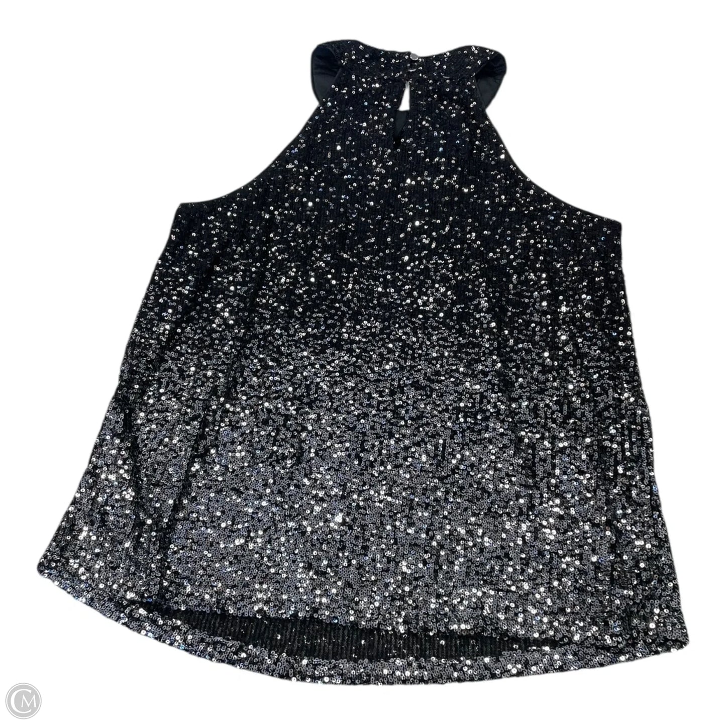 Top Sleeveless By Cable And Gauge In Black & Silver, Size: L