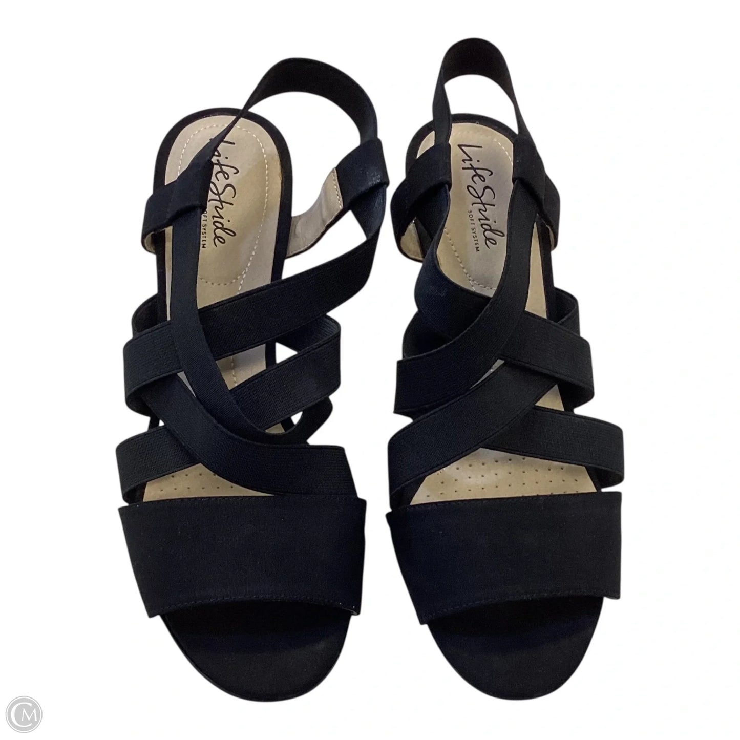 Sandals Heels Block By Life Stride In Black, Size: 8.5