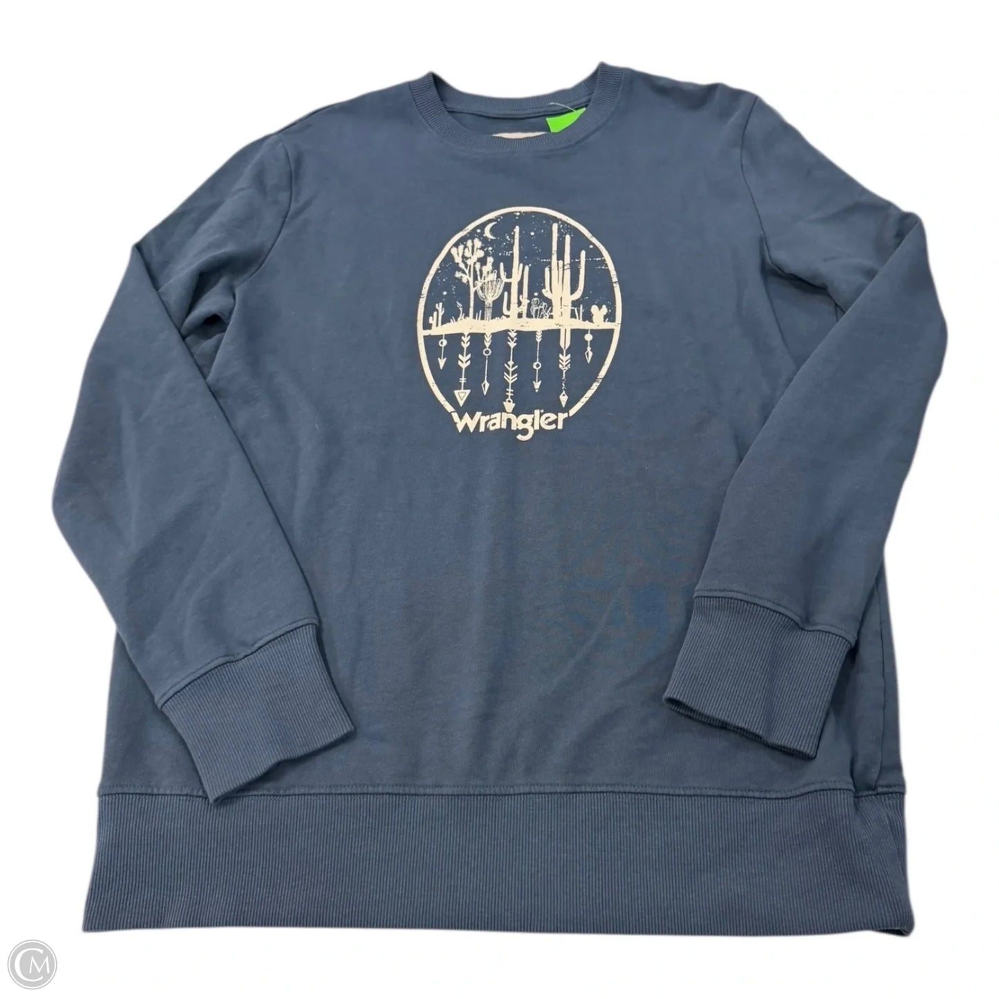 Sweatshirt Crewneck By Wrangler In Black & Cream, Size: S