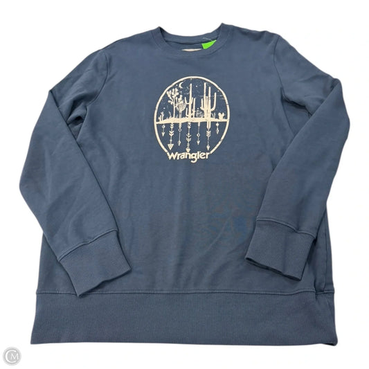 Sweatshirt Crewneck By Wrangler In Black & Cream, Size: S