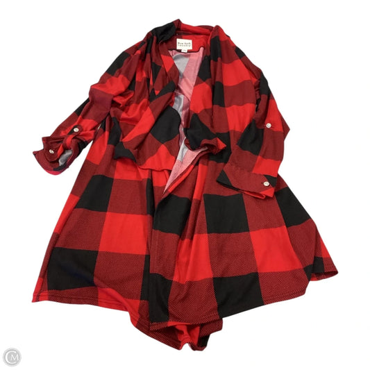Cardigan By New York Laundry In Plaid Pattern, Size: 2x