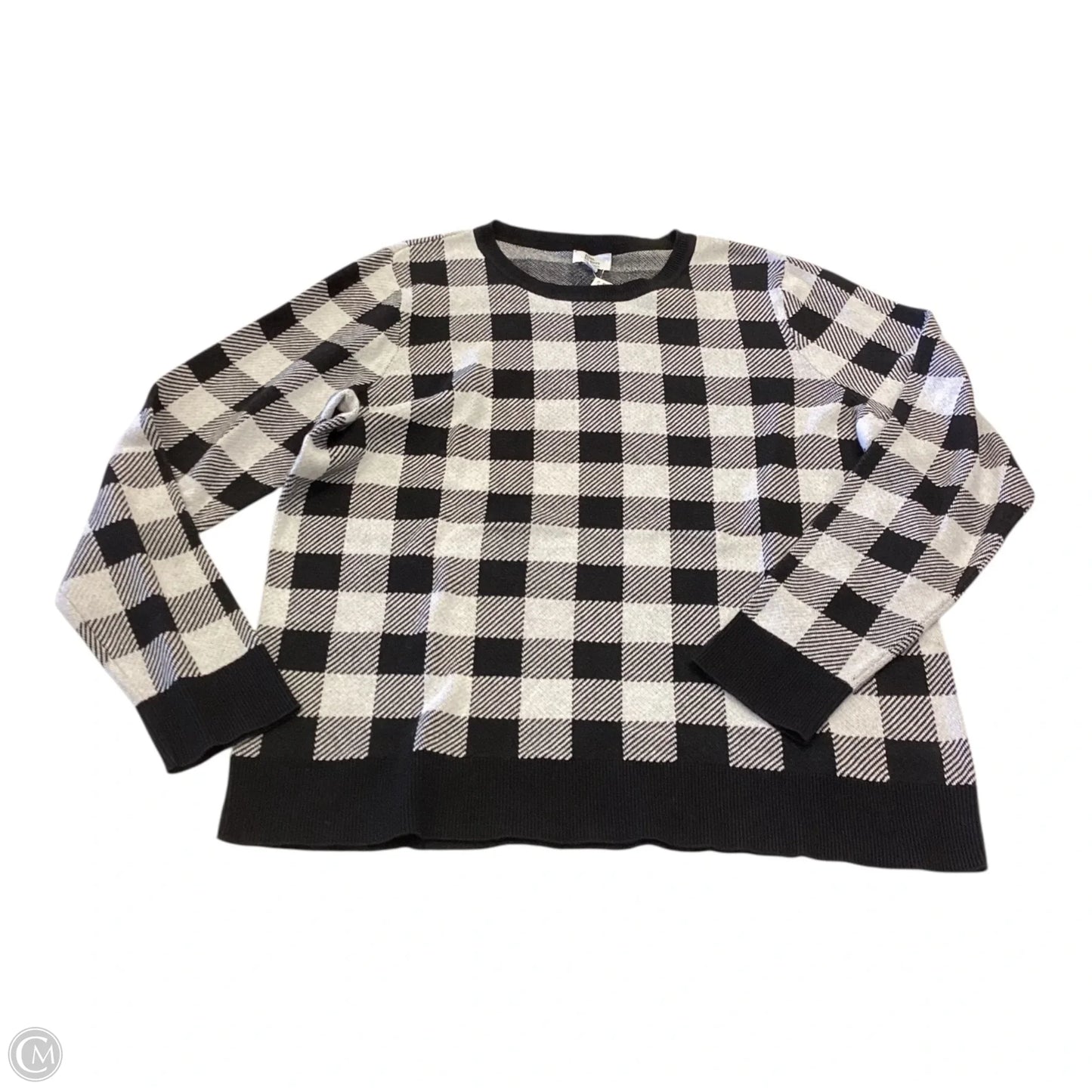 Sweater By Kim Rogers In Black & White, Size: Xl