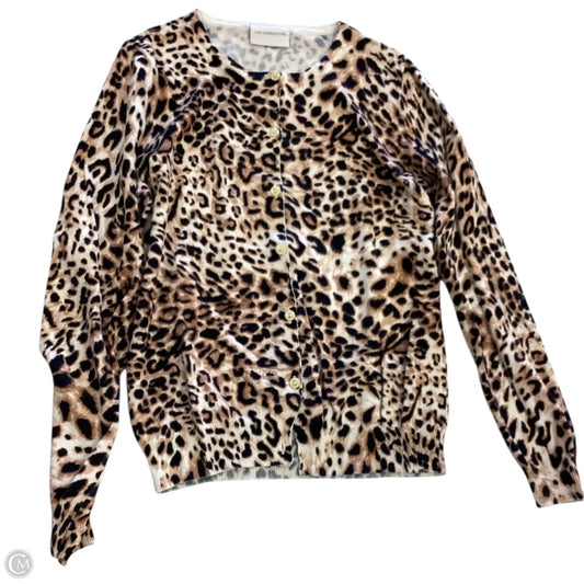 Cardigan By Liz Claiborne In Animal Print, Size: S