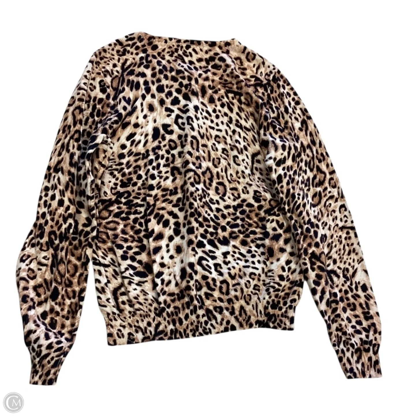 Cardigan By Liz Claiborne In Animal Print, Size: S